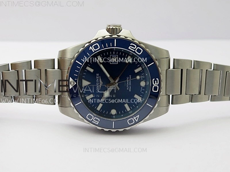 Hydroconquest L3.790.4 43mm SS Blue Ceramic Bezel ETC 1:1 Best Edition Blue Dial on SS Bracelet A2836
